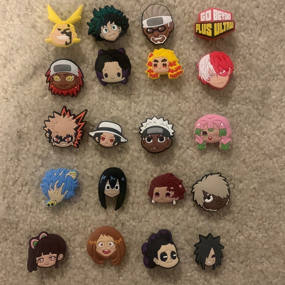 Anime crocs shoe charms My Hero Academy Naruto Demon Slayer 20 pcs